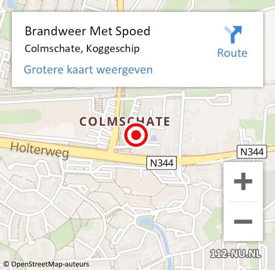 Locatie op kaart van de 112 melding: Brandweer Met Spoed Naar Colmschate, Koggeschip op 31 augustus 2024 22:00