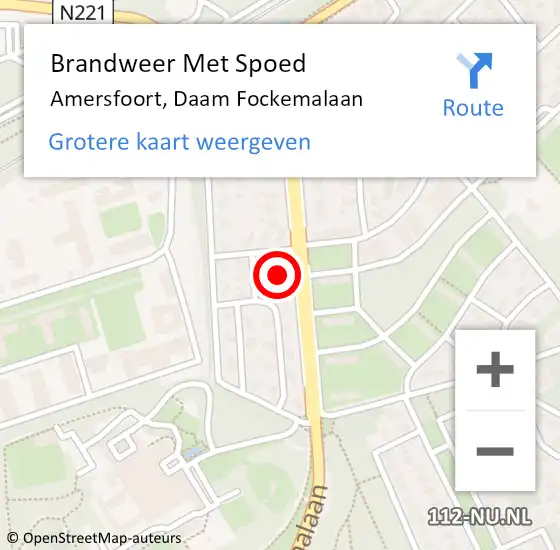 Locatie op kaart van de 112 melding: Brandweer Met Spoed Naar Amersfoort, Daam Fockemalaan op 31 augustus 2024 22:06