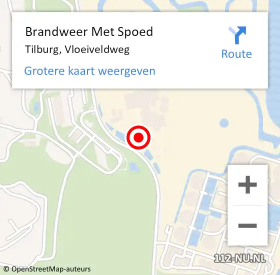 Locatie op kaart van de 112 melding: Brandweer Met Spoed Naar Tilburg, Vloeiveldweg op 31 augustus 2024 22:27