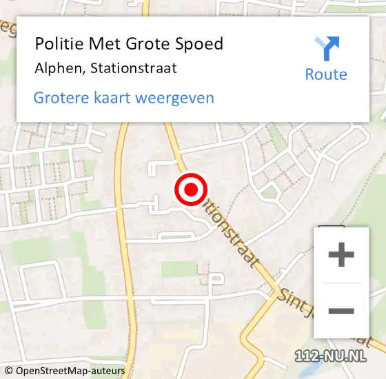 Locatie op kaart van de 112 melding: Politie Met Grote Spoed Naar Alphen, Stationstraat op 31 augustus 2024 23:00