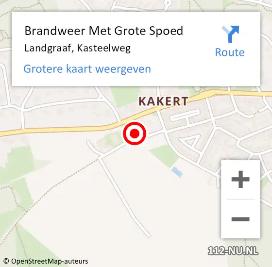 Locatie op kaart van de 112 melding: Brandweer Met Grote Spoed Naar Landgraaf, Kasteelweg op 31 augustus 2024 23:20