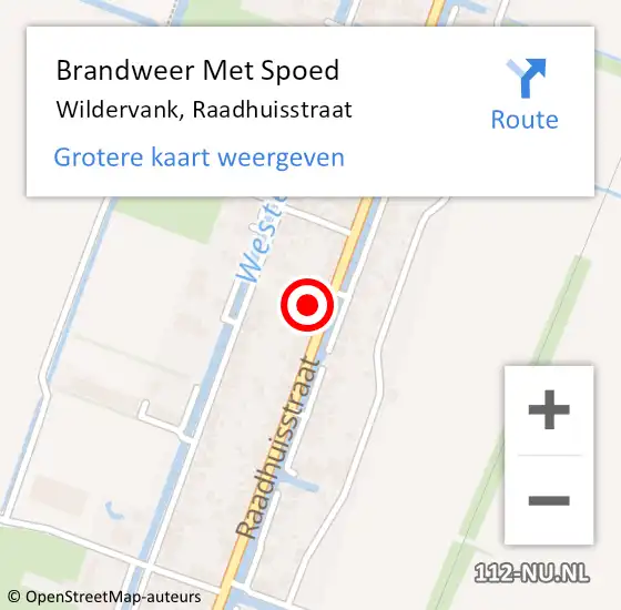 Locatie op kaart van de 112 melding: Brandweer Met Spoed Naar Wildervank, Raadhuisstraat op 31 augustus 2024 23:24