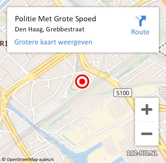 Locatie op kaart van de 112 melding: Politie Met Grote Spoed Naar Den Haag, Grebbestraat op 31 augustus 2024 23:40