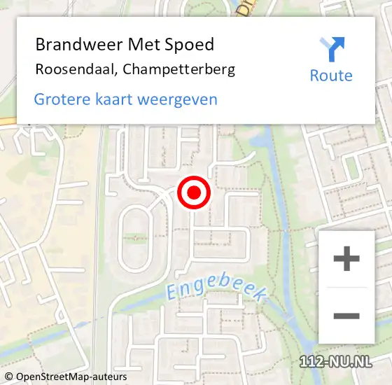 Locatie op kaart van de 112 melding: Brandweer Met Spoed Naar Roosendaal, Champetterberg op 1 september 2024 00:33