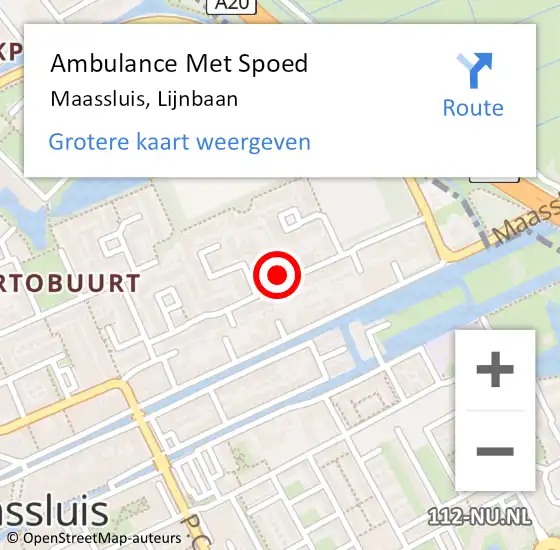 Locatie op kaart van de 112 melding: Ambulance Met Spoed Naar Maassluis, Lijnbaan op 1 september 2024 00:41