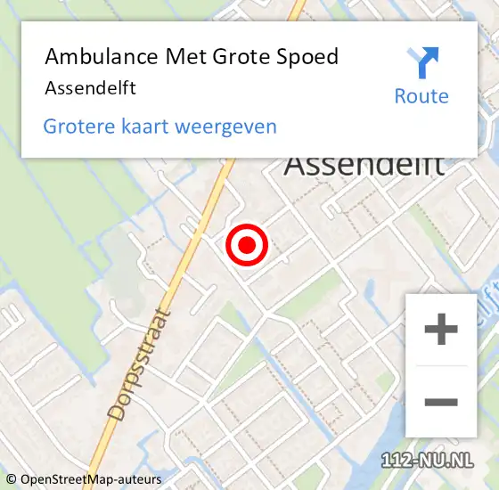 Locatie op kaart van de 112 melding: Ambulance Met Grote Spoed Naar Assendelft op 1 september 2024 00:51