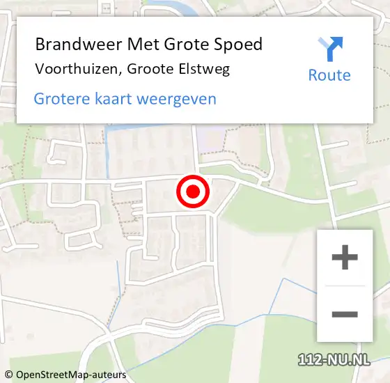 Locatie op kaart van de 112 melding: Brandweer Met Grote Spoed Naar Voorthuizen, Groote Elstweg op 1 september 2024 01:32