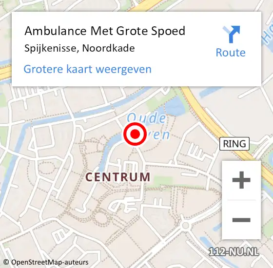 Locatie op kaart van de 112 melding: Ambulance Met Grote Spoed Naar Spijkenisse, Noordkade op 1 september 2024 03:07