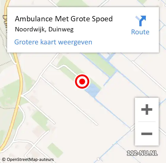 Locatie op kaart van de 112 melding: Ambulance Met Grote Spoed Naar Noordwijk, Duinweg op 1 september 2024 03:40