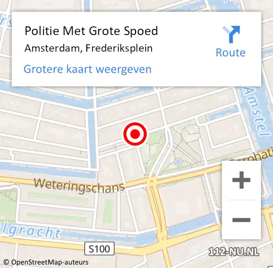 Locatie op kaart van de 112 melding: Politie Met Grote Spoed Naar Amsterdam, Frederiksplein op 1 september 2024 03:51