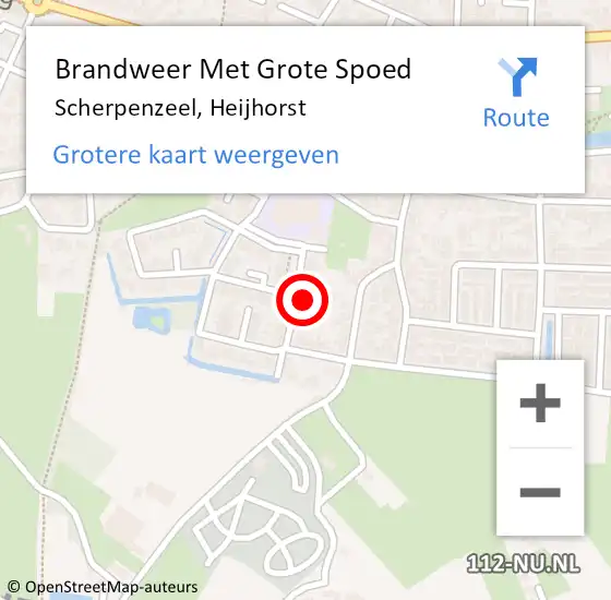 Locatie op kaart van de 112 melding: Brandweer Met Grote Spoed Naar Scherpenzeel, Heijhorst op 1 september 2024 04:12