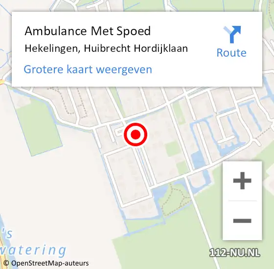 Locatie op kaart van de 112 melding: Ambulance Met Spoed Naar Hekelingen, Huibrecht Hordijklaan op 1 september 2024 05:06