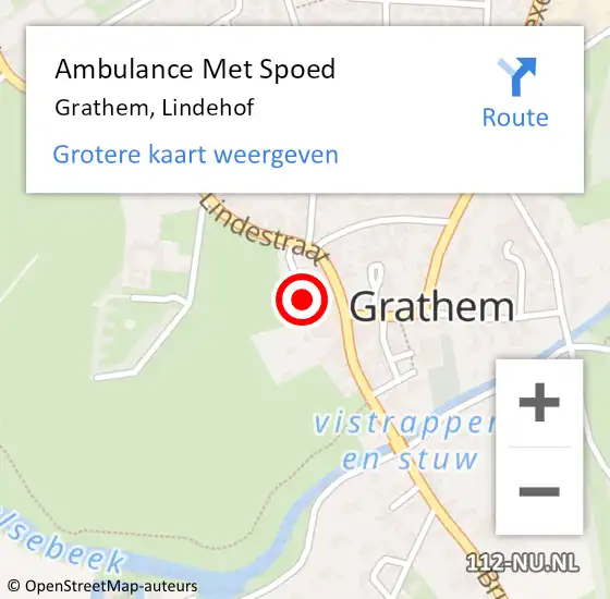 Locatie op kaart van de 112 melding: Ambulance Met Spoed Naar Grathem, Lindehof op 1 september 2024 05:37