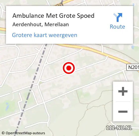 Locatie op kaart van de 112 melding: Ambulance Met Grote Spoed Naar Aerdenhout, Merellaan op 1 september 2024 06:37