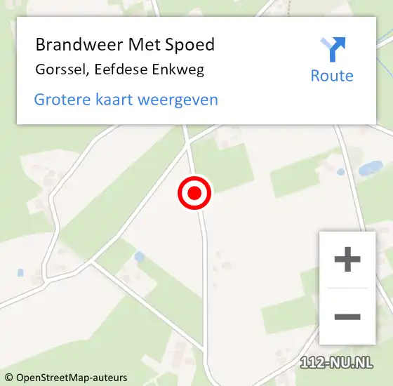 Locatie op kaart van de 112 melding: Brandweer Met Spoed Naar Gorssel, Eefdese Enkweg op 18 oktober 2014 14:29