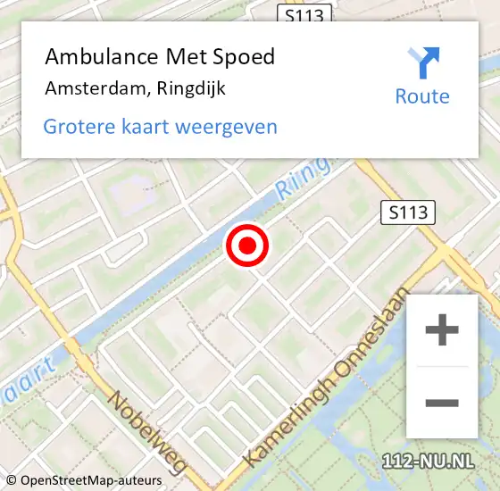 Locatie op kaart van de 112 melding: Ambulance Met Spoed Naar Amsterdam, Ringdijk op 1 september 2024 08:30