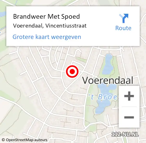 Locatie op kaart van de 112 melding: Brandweer Met Spoed Naar Voerendaal, Vincentiusstraat op 1 september 2024 09:36