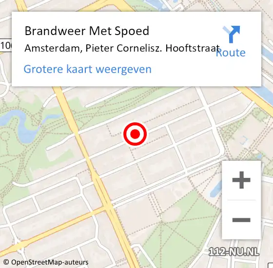 Locatie op kaart van de 112 melding: Brandweer Met Spoed Naar Amsterdam, Pieter Cornelisz. Hooftstraat op 1 september 2024 10:03