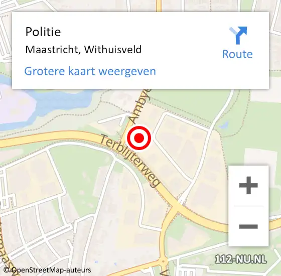 Locatie op kaart van de 112 melding: Politie Maastricht, Withuisveld op 1 september 2024 10:16