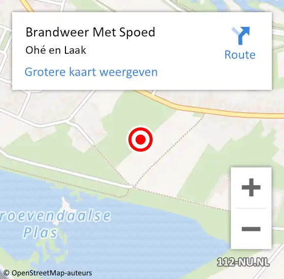 Locatie op kaart van de 112 melding: Brandweer Met Spoed Naar Ohé en Laak op 1 september 2024 10:44