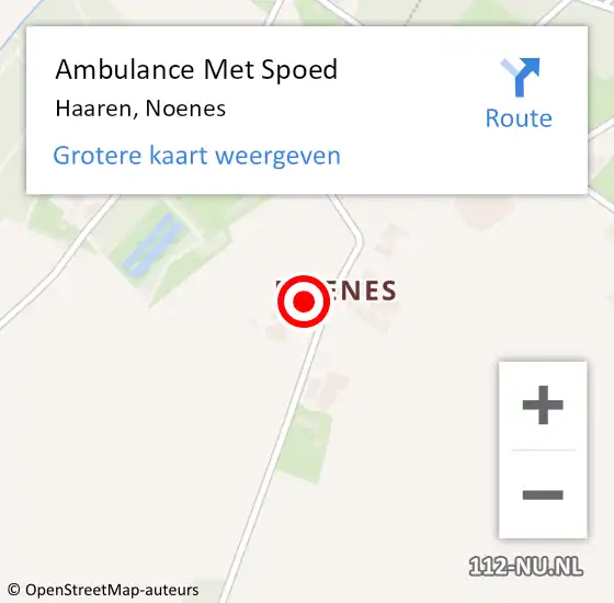 Locatie op kaart van de 112 melding: Ambulance Met Spoed Naar Haaren, Noenes op 18 oktober 2014 14:44