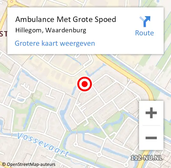 Locatie op kaart van de 112 melding: Ambulance Met Grote Spoed Naar Hillegom, Waardenburg op 1 september 2024 11:30