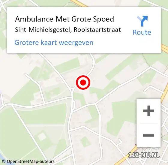 Locatie op kaart van de 112 melding: Ambulance Met Grote Spoed Naar Sint-Michielsgestel, Rooistaartstraat op 18 oktober 2014 14:52