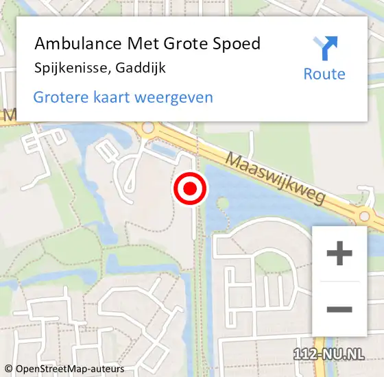 Locatie op kaart van de 112 melding: Ambulance Met Grote Spoed Naar Spijkenisse, Gaddijk op 1 september 2024 12:45