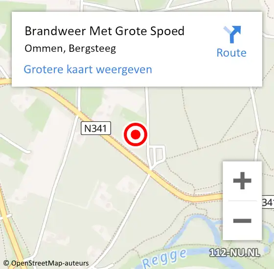 Locatie op kaart van de 112 melding: Brandweer Met Grote Spoed Naar Ommen, Bergsteeg op 1 september 2024 12:54