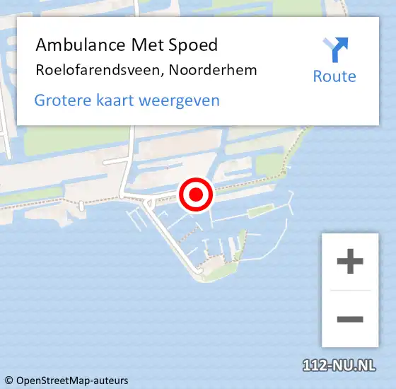 Locatie op kaart van de 112 melding: Ambulance Met Spoed Naar Roelofarendsveen, Noorderhem op 1 september 2024 13:25