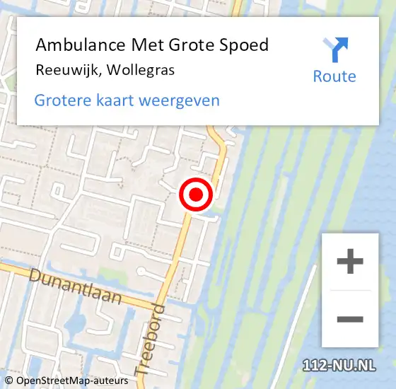 Locatie op kaart van de 112 melding: Ambulance Met Grote Spoed Naar Reeuwijk, Wollegras op 1 september 2024 13:39