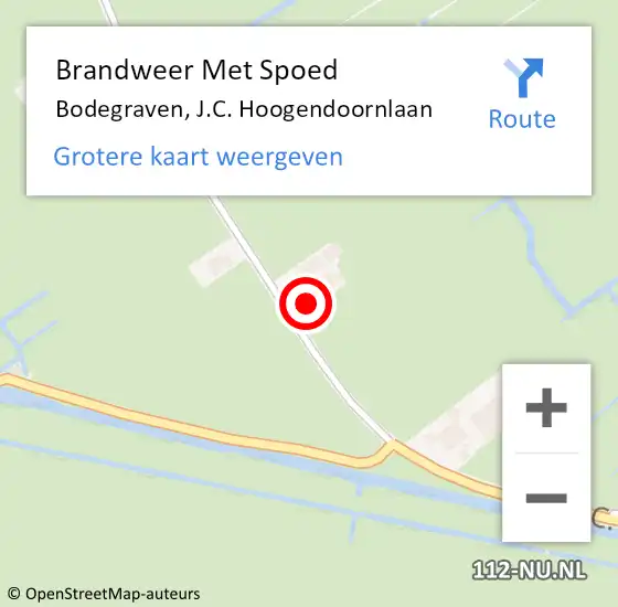 Locatie op kaart van de 112 melding: Brandweer Met Spoed Naar Bodegraven, J.C. Hoogendoornlaan op 1 september 2024 13:56