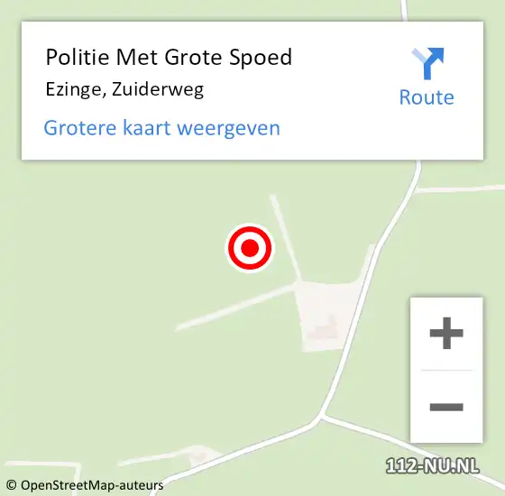 Locatie op kaart van de 112 melding: Politie Met Grote Spoed Naar Ezinge, Zuiderweg op 1 september 2024 13:57