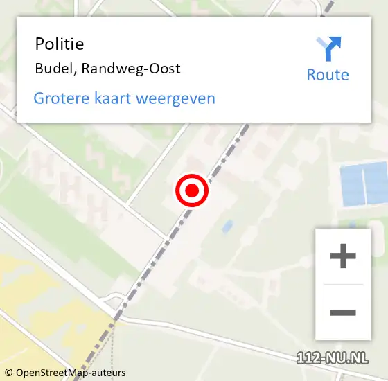 Locatie op kaart van de 112 melding: Politie Budel, Randweg-Oost op 1 september 2024 14:14