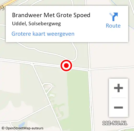 Locatie op kaart van de 112 melding: Brandweer Met Grote Spoed Naar Uddel, Solsebergweg op 18 oktober 2014 15:12