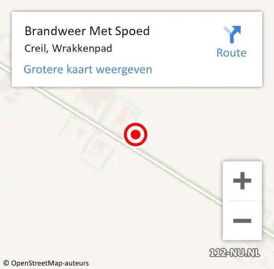 Locatie op kaart van de 112 melding: Brandweer Met Spoed Naar Creil, Wrakkenpad op 1 september 2024 15:31