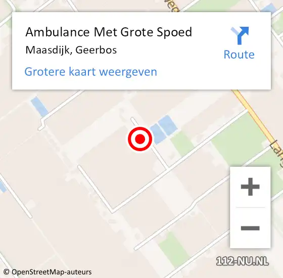 Locatie op kaart van de 112 melding: Ambulance Met Grote Spoed Naar Maasdijk, Geerbos op 1 september 2024 16:20