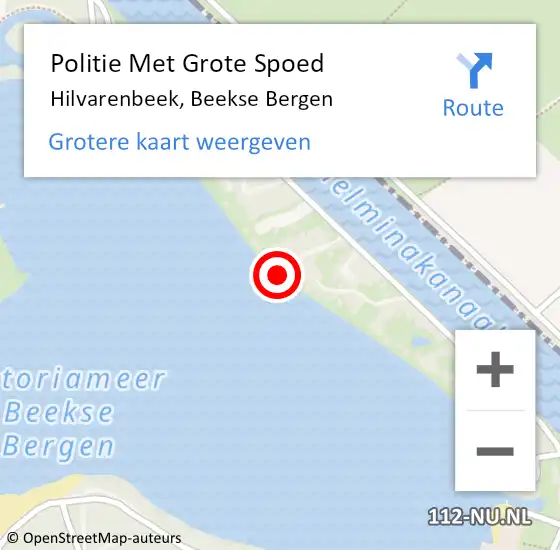 Locatie op kaart van de 112 melding: Politie Met Grote Spoed Naar Hilvarenbeek, Beekse Bergen op 1 september 2024 17:05