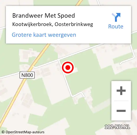 Locatie op kaart van de 112 melding: Brandweer Met Spoed Naar Kootwijkerbroek, Oosterbrinkweg op 1 september 2024 17:30