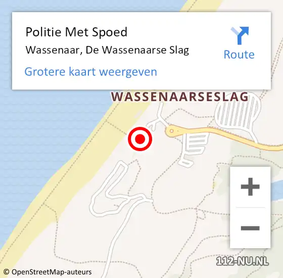 Locatie op kaart van de 112 melding: Politie Met Spoed Naar Wassenaar, De Wassenaarse Slag op 1 september 2024 17:30