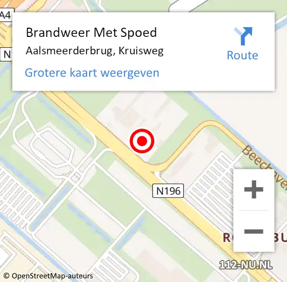 Locatie op kaart van de 112 melding: Brandweer Met Spoed Naar Aalsmeerderbrug, Kruisweg op 1 september 2024 17:44