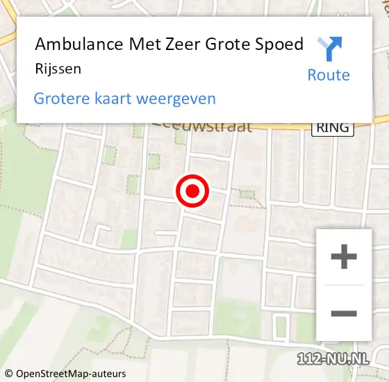 Locatie op kaart van de 112 melding: Ambulance Met Zeer Grote Spoed Naar Rijssen op 1 september 2024 17:46