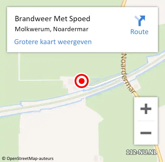 Locatie op kaart van de 112 melding: Brandweer Met Spoed Naar Molkwerum, Noardermar op 1 september 2024 18:23