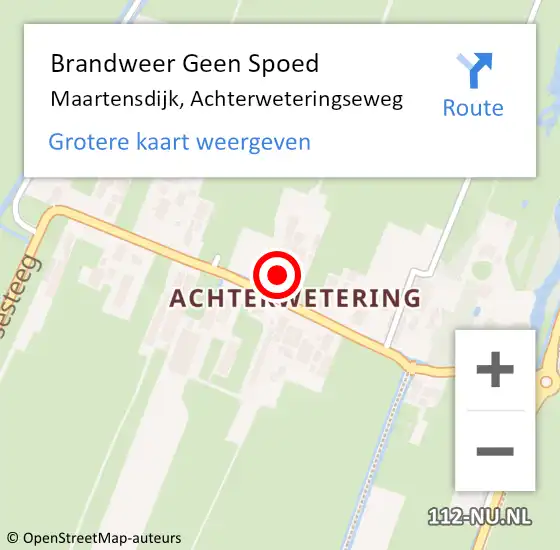 Locatie op kaart van de 112 melding: Brandweer Geen Spoed Naar Maartensdijk, Achterweteringseweg op 1 september 2024 18:25