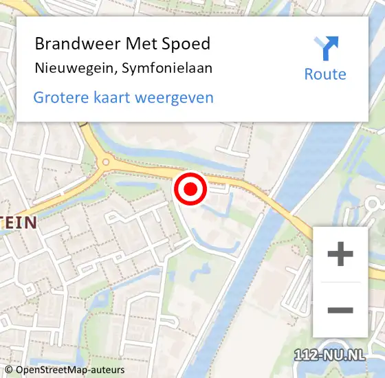 Locatie op kaart van de 112 melding: Brandweer Met Spoed Naar Nieuwegein, Symfonielaan op 1 september 2024 18:53