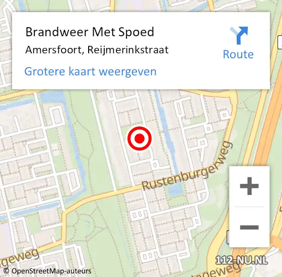 Locatie op kaart van de 112 melding: Brandweer Met Spoed Naar Amersfoort, Reijmerinkstraat op 1 september 2024 19:17