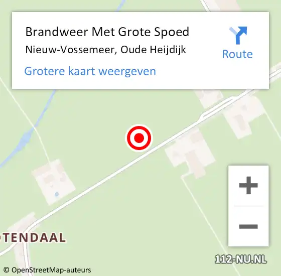 Locatie op kaart van de 112 melding: Brandweer Met Grote Spoed Naar Nieuw-Vossemeer, Oude Heijdijk op 1 september 2024 19:19