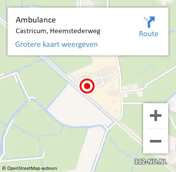 Locatie op kaart van de 112 melding: Ambulance Castricum, Heemstederweg op 1 september 2024 19:22