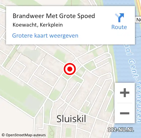 Locatie op kaart van de 112 melding: Brandweer Met Grote Spoed Naar Koewacht, Kerkplein op 1 september 2024 19:34