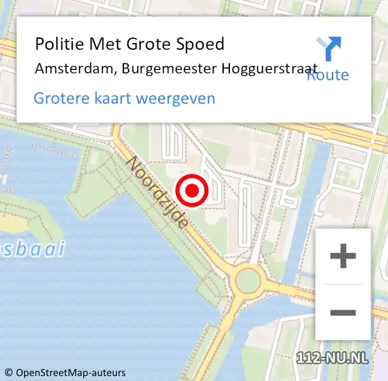 Locatie op kaart van de 112 melding: Politie Met Grote Spoed Naar Amsterdam, Burgemeester Hogguerstraat op 1 september 2024 20:09